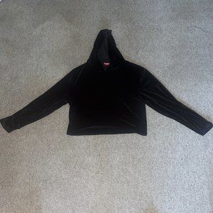 Roma Concept Women Cropped Hoodie Size 3X Black Velvet Puffy Sleeves